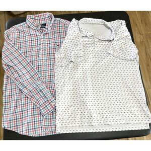 Vineyard Vines Shirt Bundle/2 Mens M Multicolor Plaid Tucker & Sailboat Polo